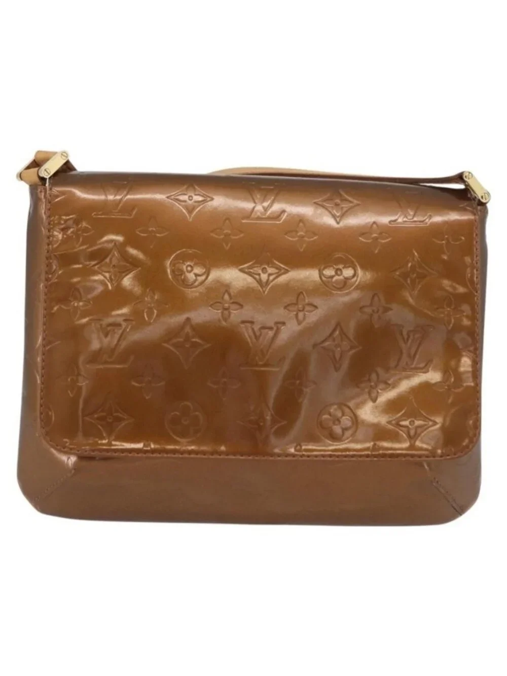 Authentic LOUIS VUITTON Monogram Vernis Thompson Street Bag Bronze M91124 LV